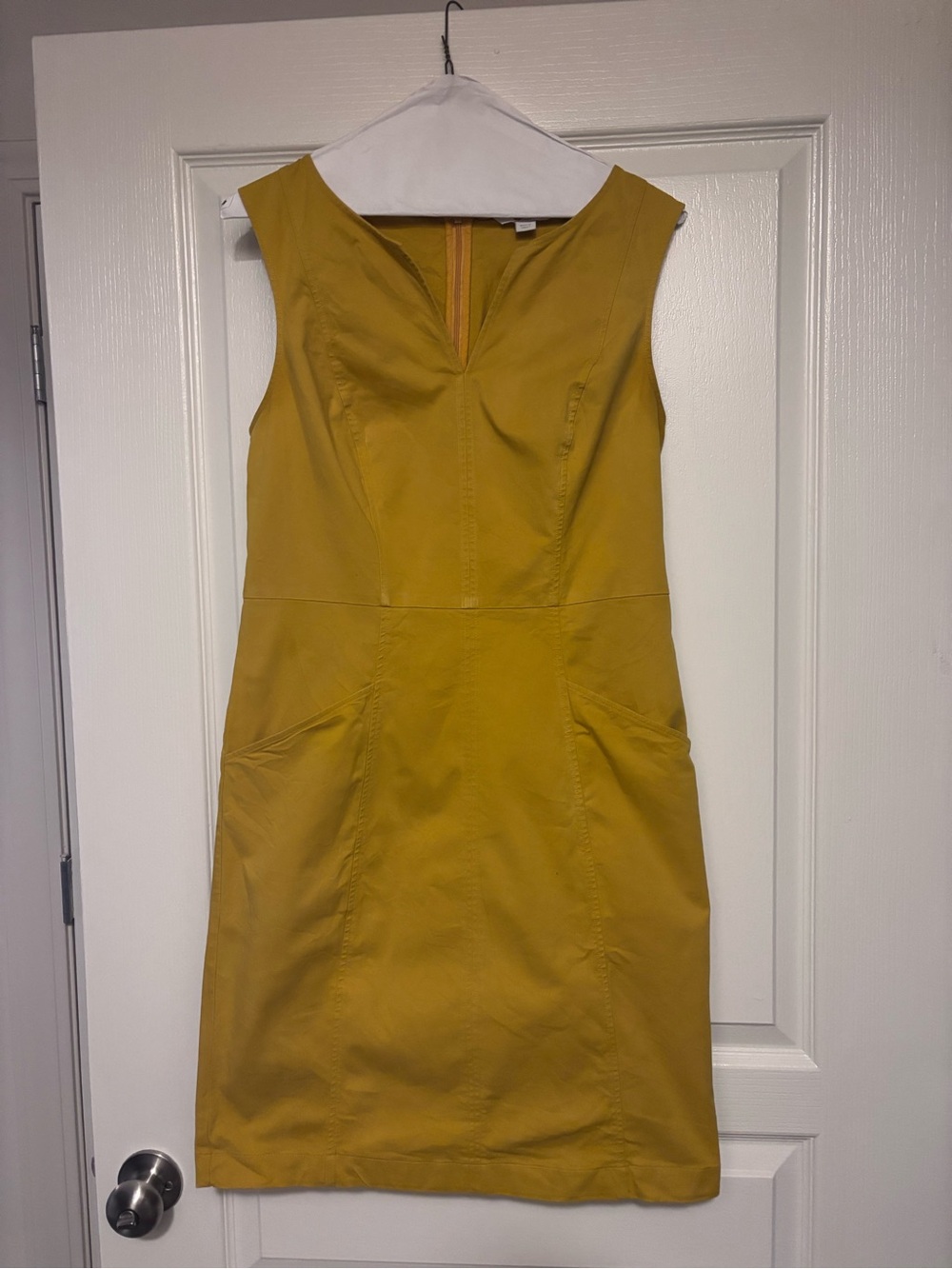 Boden Sleeveless Mustard Yellow Sheath Dress